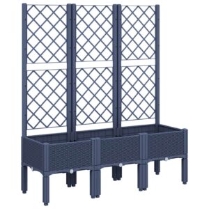 Mega Shop XL Pflanzkübel mit Rankgitter Blumenkasten Rankhilfe PE Rattan