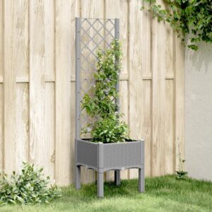 Mega Shop XL Pflanzkübel mit Rankgitter Blumenkasten Rankhilfe PE Rattan