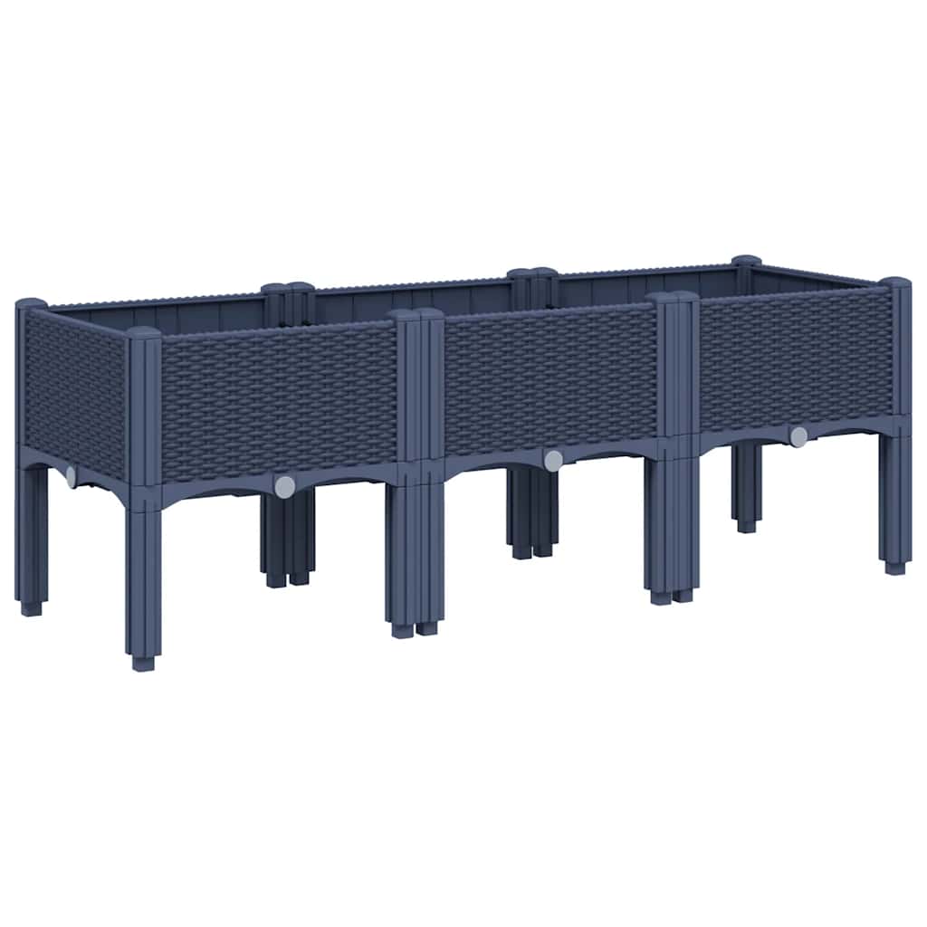 TOP Blumenkübel Pflanzkübel Hochbeet Kasten Pflanzkasten Rattan Optik