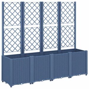 Pflanzkübel mit Rankgitter Blumenkübel Rankhilfe Tomatenkübel PE Rattan