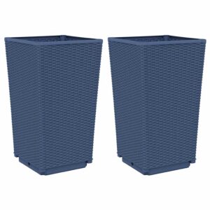 TOP Pflanzkübel Blumenkübel Pflanztopf f. Balkon & Terrasse Rattan Optik