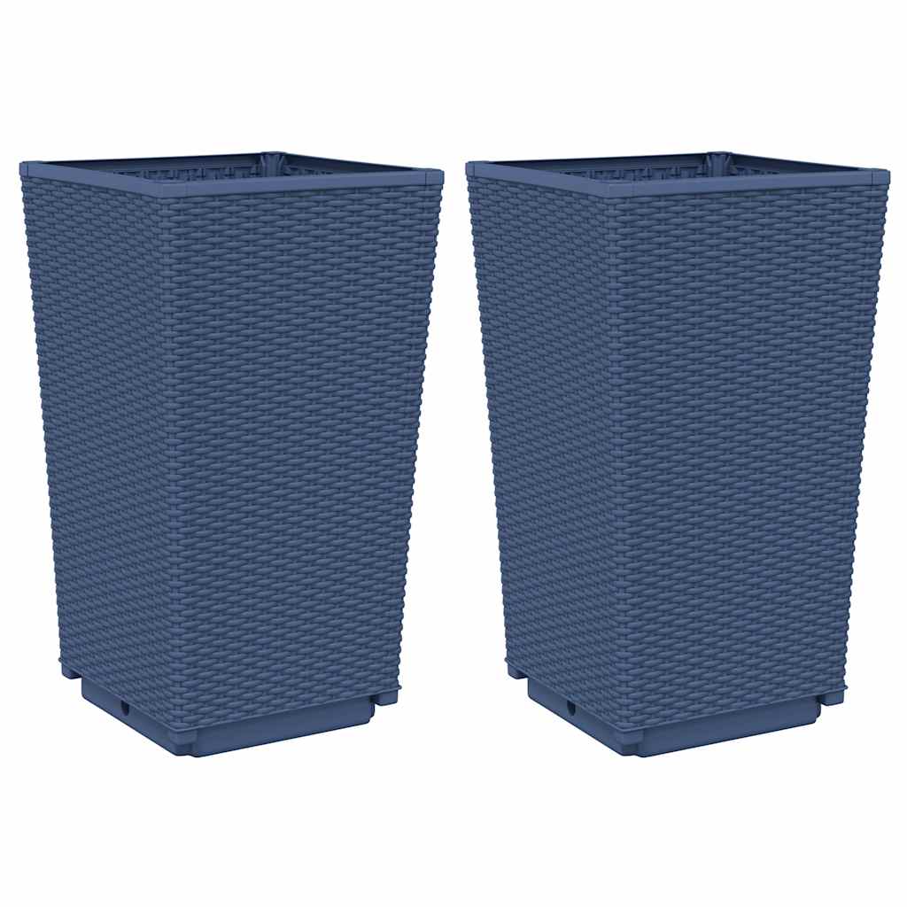 TOP Pflanzkübel Blumenkübel Pflanztopf f. Balkon & Terrasse Rattan Optik