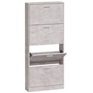 Schuhschrank mit 4 Klappen schmal und platzsparend für kleine Räume