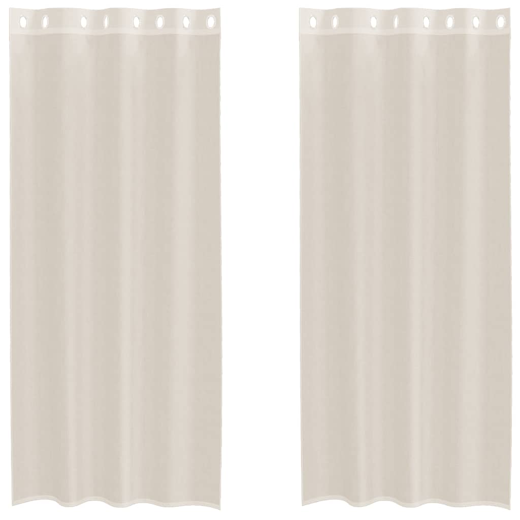 Halbtransparente Voile Gardinen Übergardine 2er Set mit Ösen