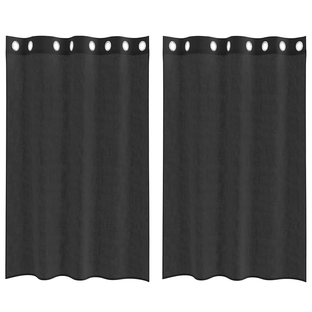 Tolle halbtransparente Voile Gardine Fenstervorhang 2er Set