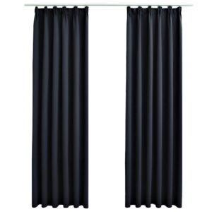 Verdunkelungsvorhänge mit Haken 2er Set Fenstervorhang Store