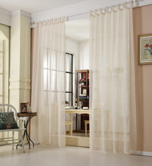 Gardinen Stores transparent Leinen Optik Schlaufenschal Vorhang Schal Voile #632
