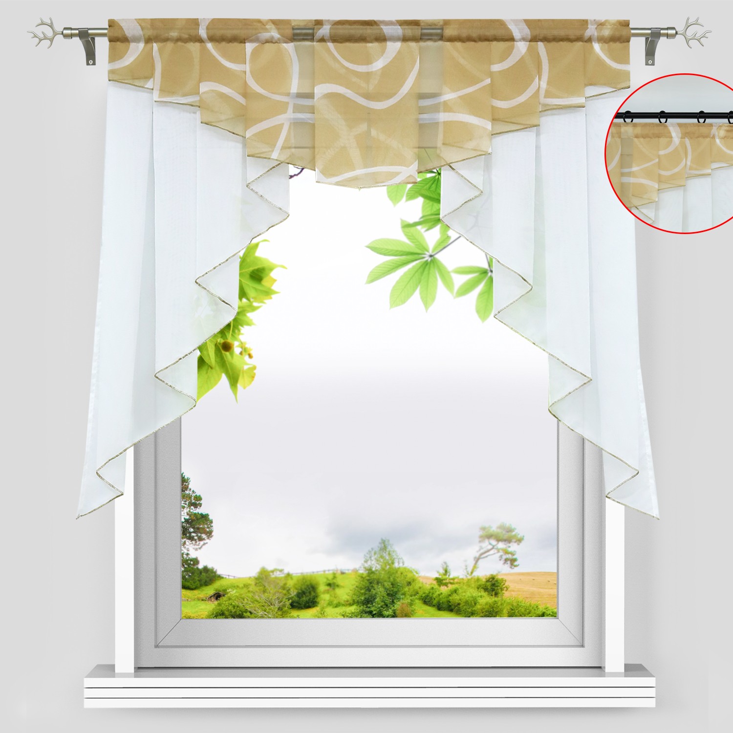 Scheibengardine Kleinfenster Modern Bistrogardinen Gardinen Voile Fenstervorhang