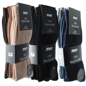 6 24 Paar Herren Business Socken 100% Baumwolle mit Naht handgekettelt Qualität