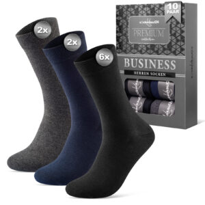 Socken Herren Business Schwarz Baumwolle mit Komfortbund ohne Naht Atmungsaktiv