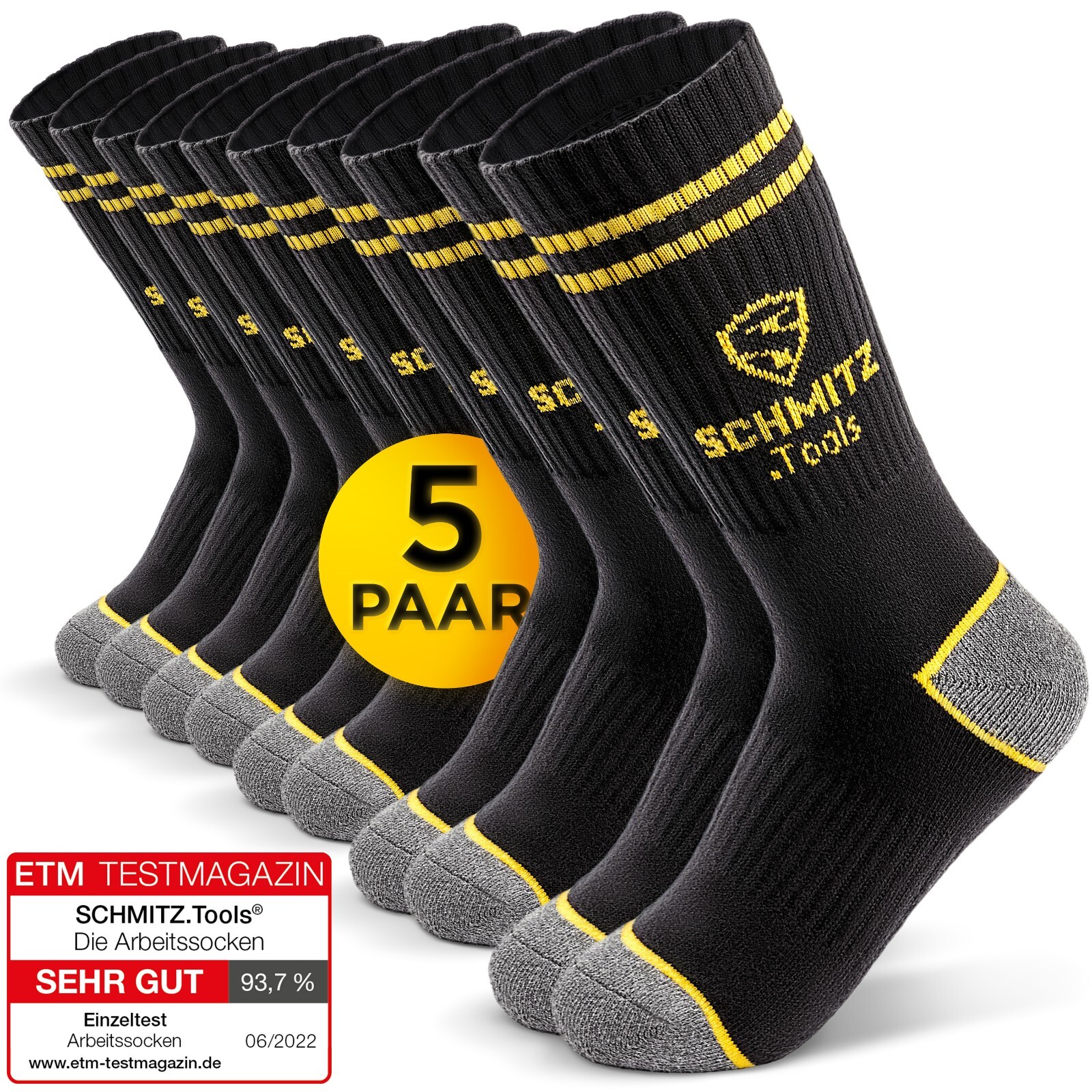 5 Paar Arbeitssocken Arbeit Socken Baumwolle Herren Socken Work Schmitz.Tools