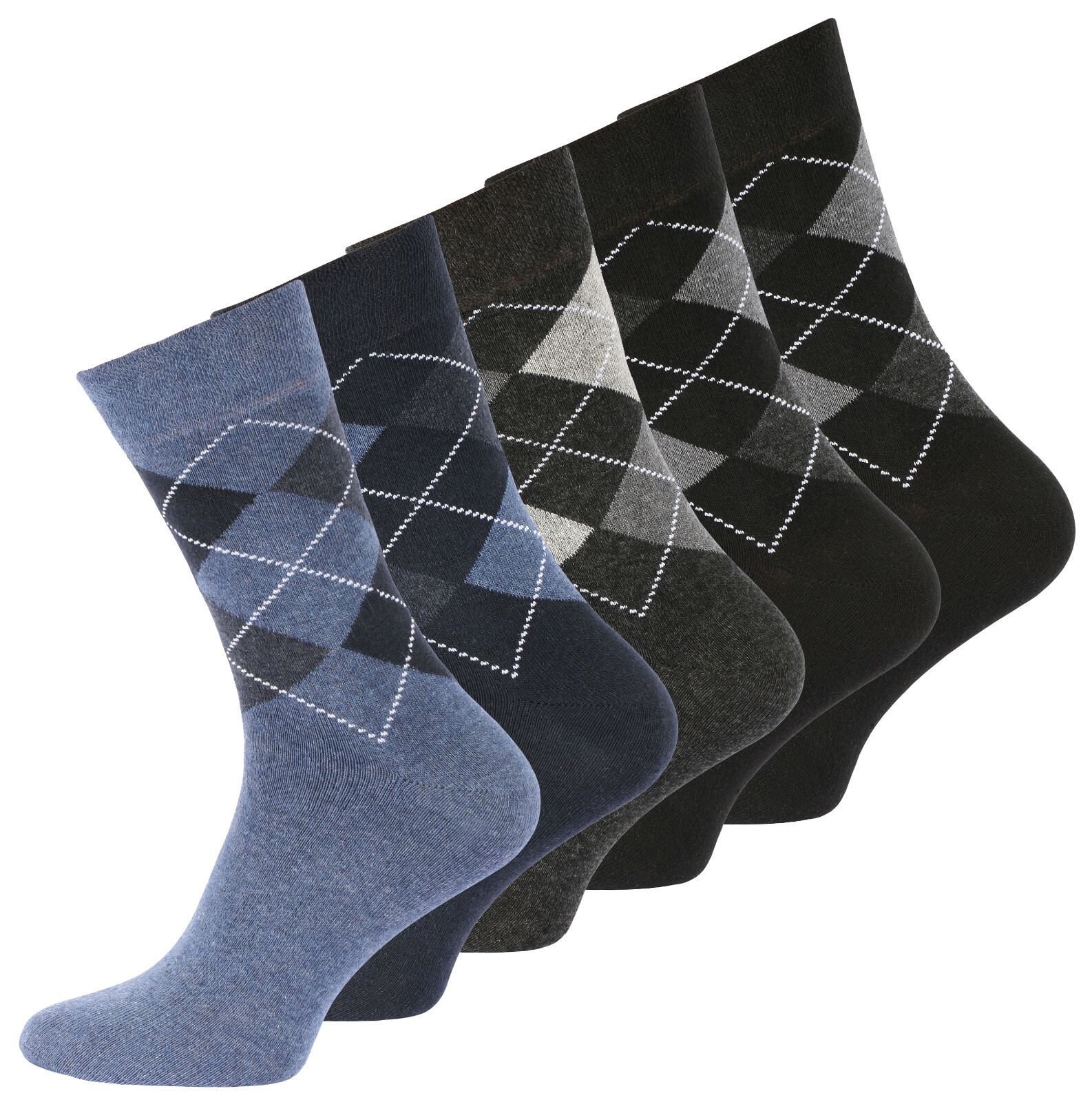 10 Paar Herren Socken Ohne Gummibund " Karo Classics" Strmpfe Baumwollsocken