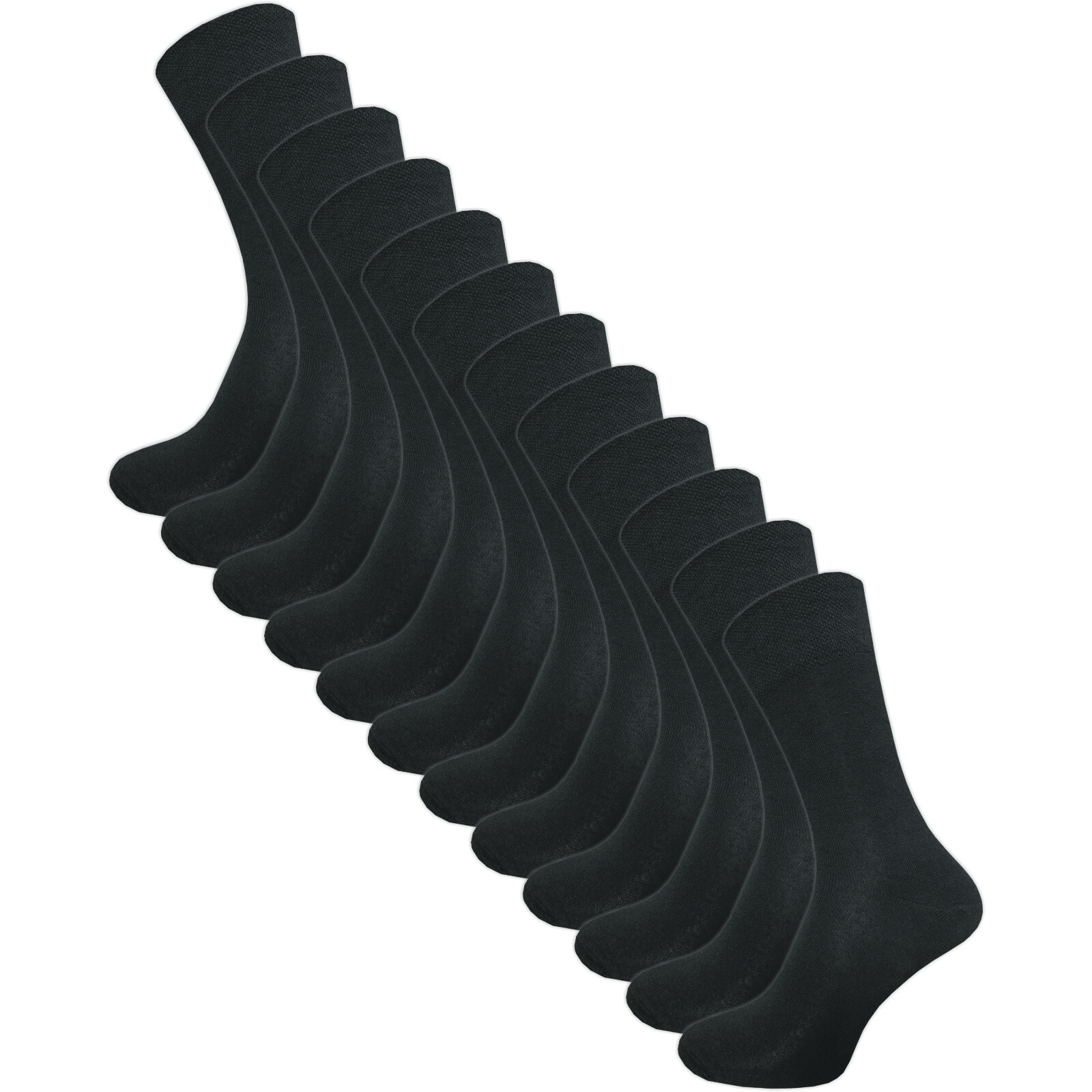 12 Paar Herren Business Socken schwarz Herrensocken Baumwolle