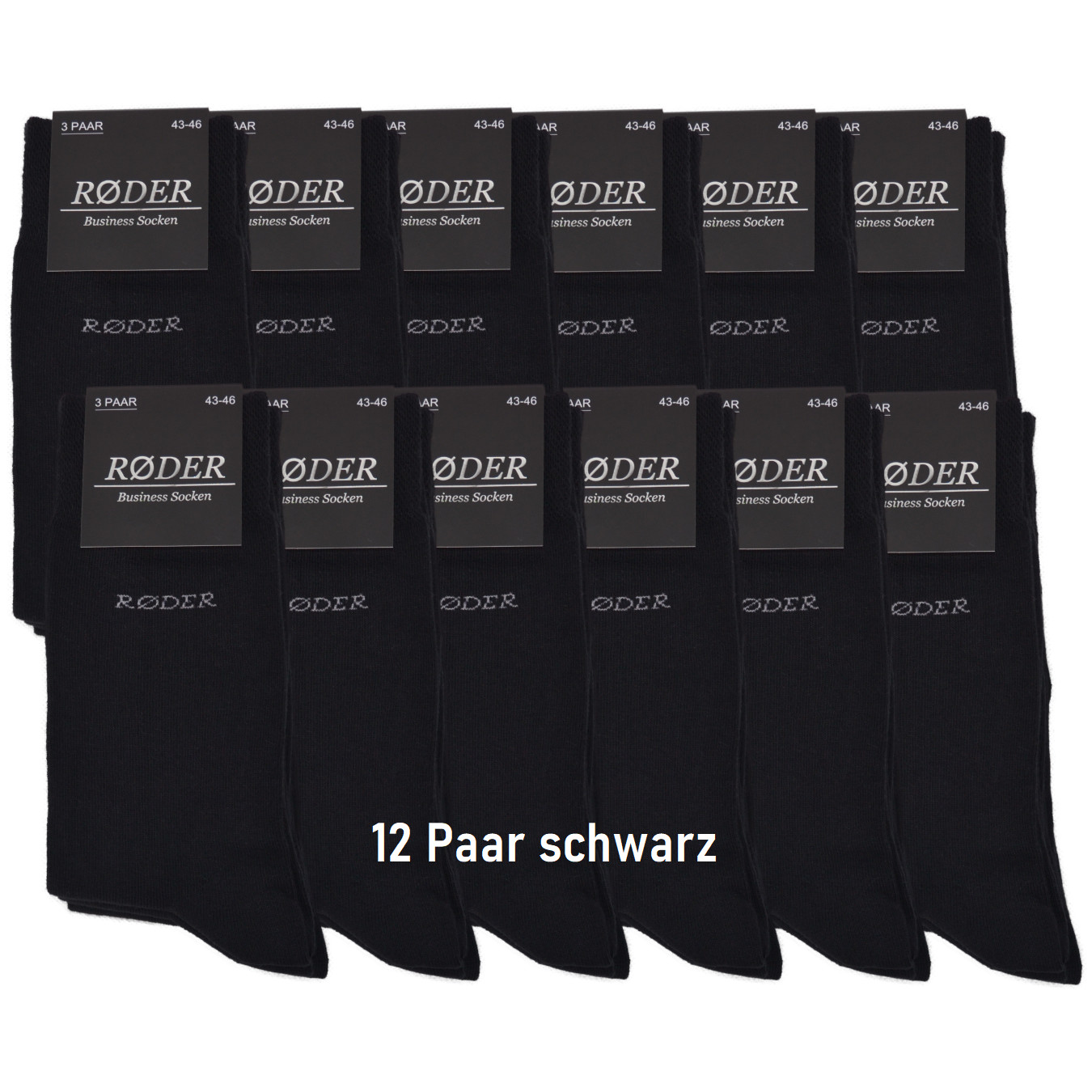 12 Paar Socken Herren Baumwolle ohne Gummi 39 50 Schwarz handgekettelt Strümpfe