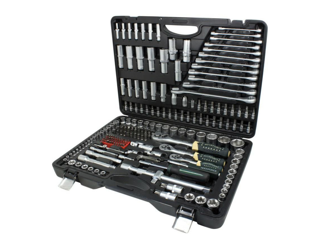 ROCKFORCE Werkzeugkoffer 1/2" 3/8" 1/4" 216tlg Werkzeugkasten Werkzeugbox Ratsch
