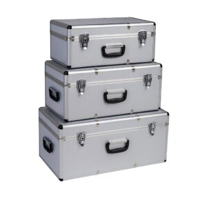 Kreher® Transportkoffer 3er Set Robuster Werkzeugkoffer mit Aluminiumrahmen