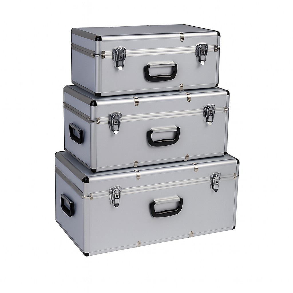 Kreher® Transportkoffer 3er Set Robuster Werkzeugkoffer mit Aluminiumrahmen