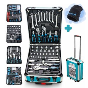 Werkzeugkoffer 1200 tlg Werkzeugtrolley + Mütze Bituxx Geschenkidee