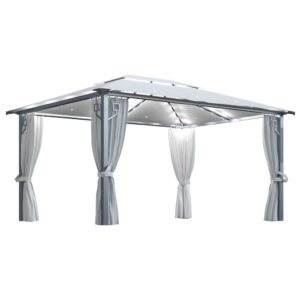 Gartenpavillon mit Solarbeleuchtung Partyzelt Terrassenpavillon