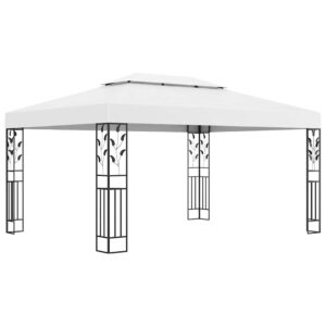 Gartenpavillon für Gartenfeste mit Doppeldach und integrierter Solarbeleuchtung