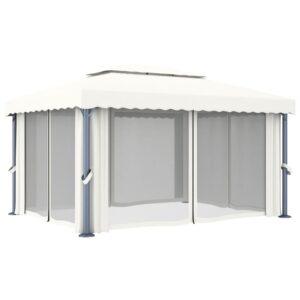 Großer stabiler Gartenpavillon Pavillon mit Doppeldach inkl. Seitenteilen