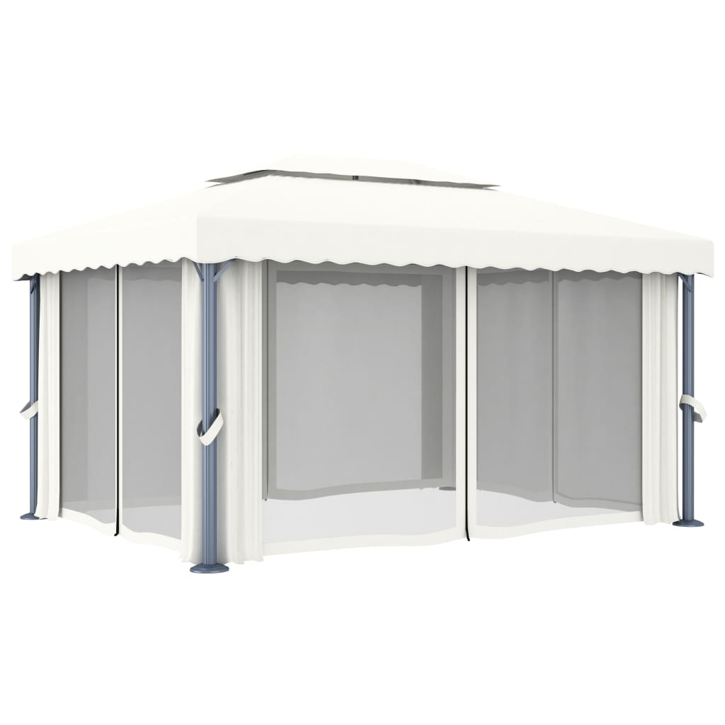 Großer stabiler Gartenpavillon Pavillon mit Doppeldach inkl. Seitenteilen