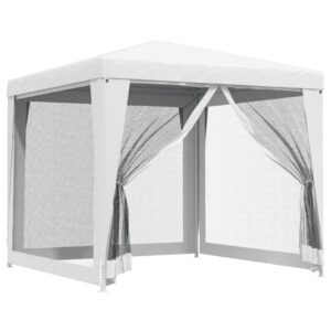 TOP Gartenpavillon Partyzelt mit Netzseitenwänden und Reißverschluss Eingang