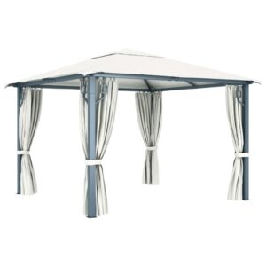 Eleganter Pavillon mit Vorhängen stilvoller Sonnenschutz für Feiern im Freien