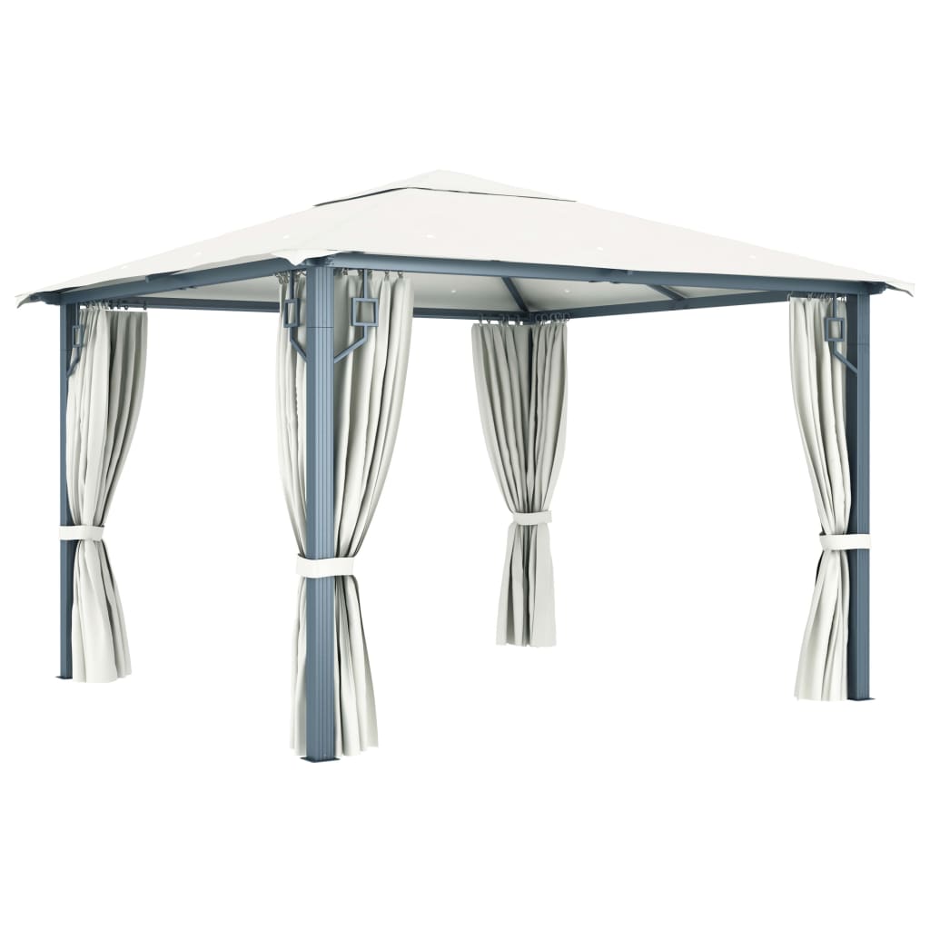 Eleganter Pavillon mit Vorhängen stilvoller Sonnenschutz für Feiern im Freien