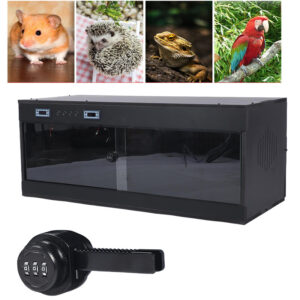 Terrarium für Reptilien Isolierbox Vivarium Mit Schloss 100*40* Schwarz