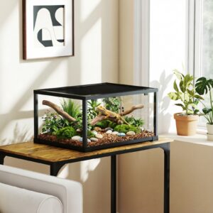 PawHut Terrarium für Reptilien Glasterrarium mit Schiebetür für Springspinnen