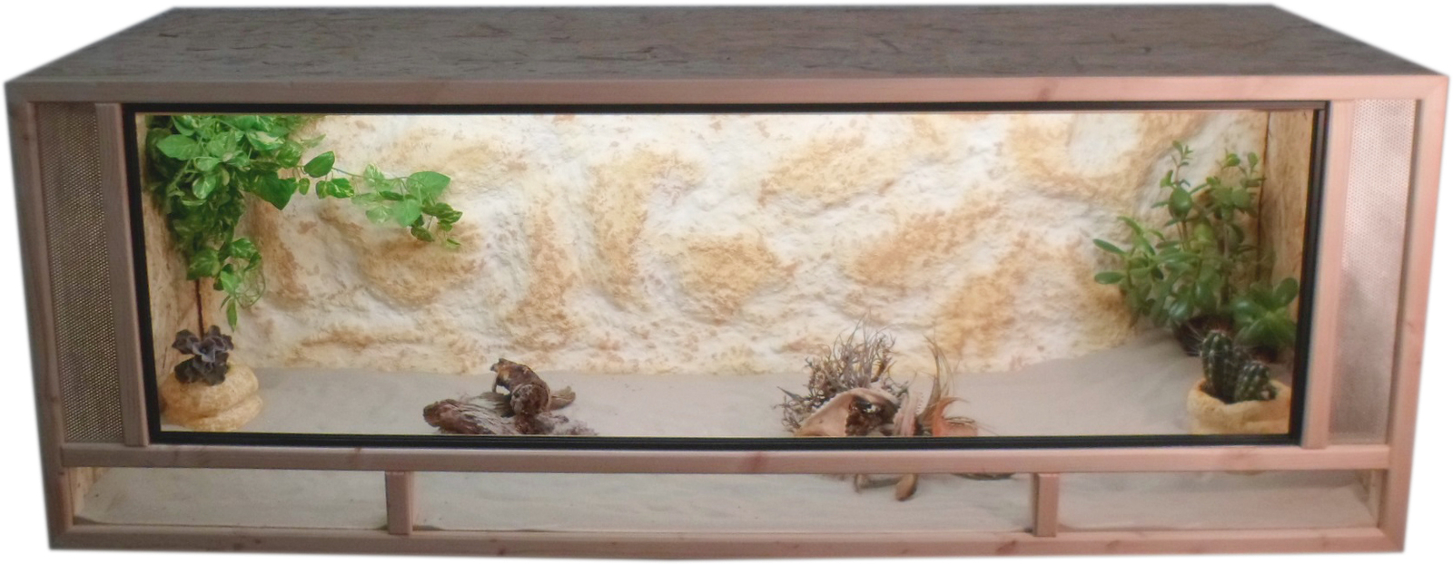 OSB Holz Terrarium Front aus massiven Fichtenhholzrahmen