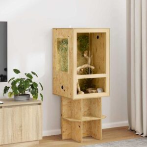 OSB Terrarium Reptilienhaltung Holzterrarium inkl Thermometer Zoozubehör