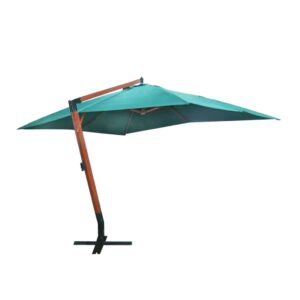 XXL Ampelschirm mit Holzrahmen und stabilem Stand für Terrasse und Garten