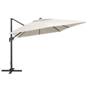 Premium Sonnenschirm mit LED dreh und neigbar für Terrasse &amp Garten