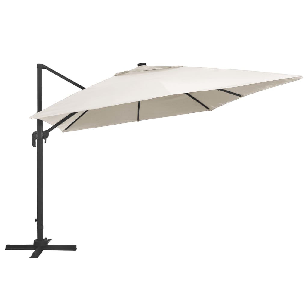 Premium Sonnenschirm mit LED dreh und neigbar für Terrasse & Garten