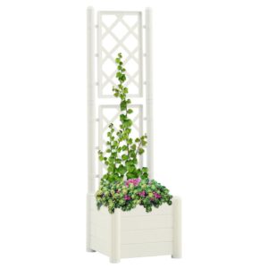 Blumenkasten mit Rankgitter für Kletterpflanzen und dekorative Akzente