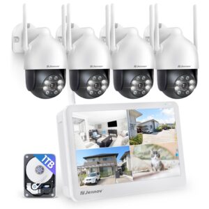 WLAN Überwachungskamera Set Aussen 5MP Kamera 10CH NVR mit 10 "Monitor 1TB HDD