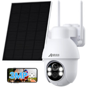 ANRAN Kabellose WLAN Überwachungskamera Aussen 360° PTZ Solar/Akku Kamera IP66