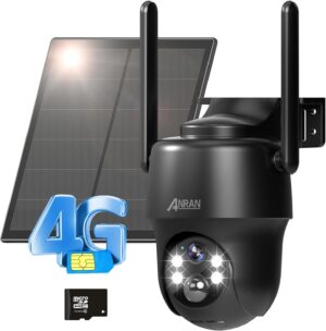 4G LTE Überwachungskamera Aussen Solar mit SIM Karte 2K HD PTZ Kabellos Kamera