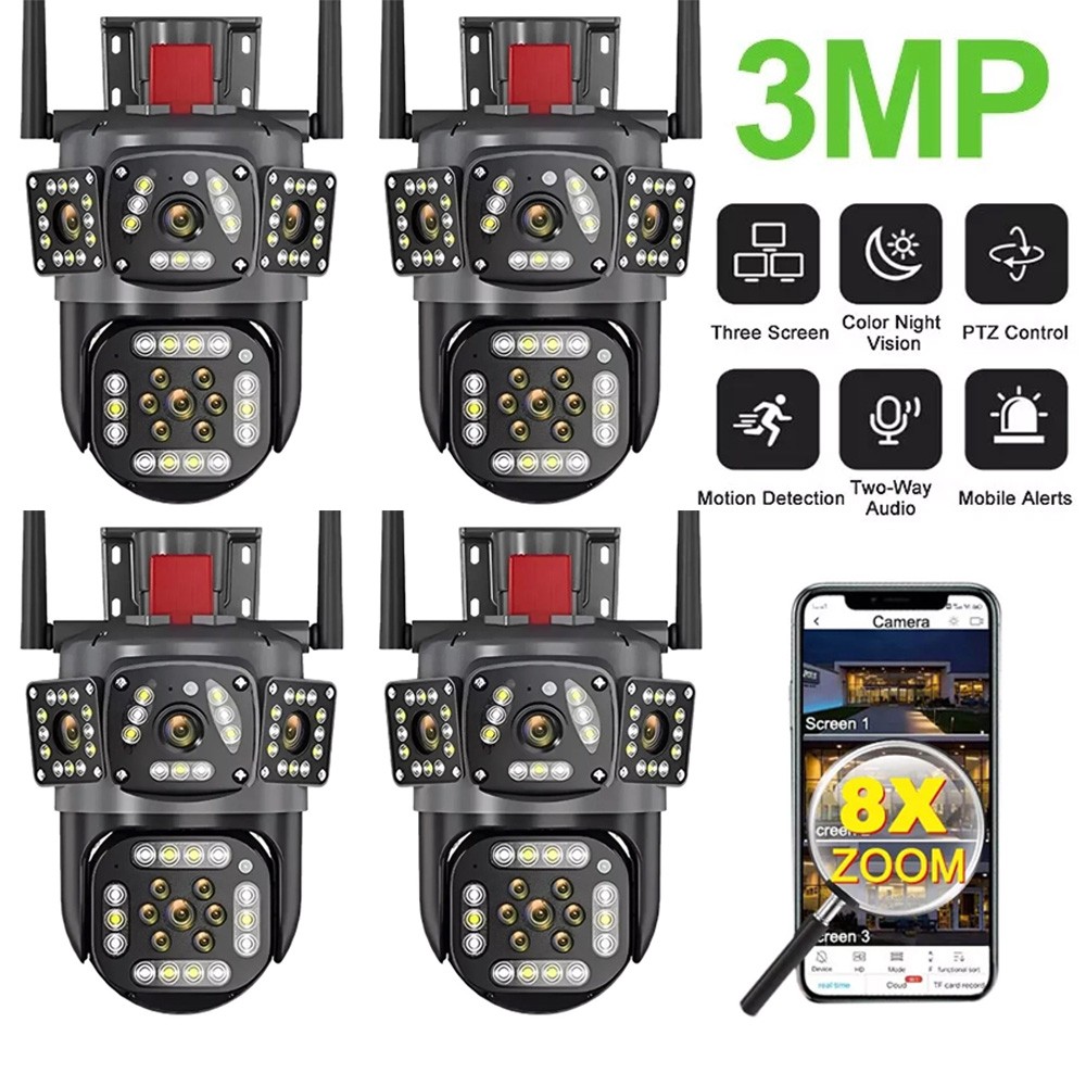 8X ZOOM 6K Überwachungskamera Aussen WLAN PTZ WiFi IP Kamera Outdoor Alert 12MP