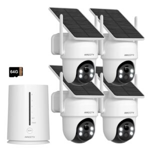 ARCCTV 4MP Wlan Solar Akku Überwachungskamera Set Außen Kabellos Wlan Kameras