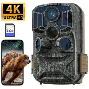 Wildkamera Jagdkamera 48MP WLAN Bluetooth Bewegungsmelder Nachtsicht 32G IP66