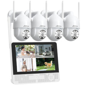 ANRAN Außen überwachungskamera WiFi Kamera Mit 12" Monitor NVR Wlan Outdoor 5MP