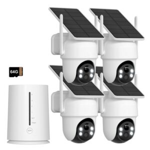 4MP Wlan Solar Akku Überwachungskamera Set Außen Kabellos Wlan Kameras