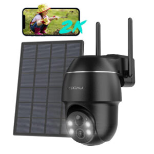 Überwachungskamera Aussen Solar Akku Kamera Kabellos mit 2.4GHz WIFI 5200mA Akku