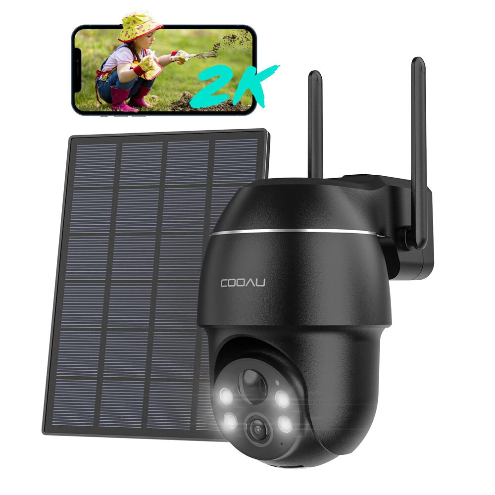 Überwachungskamera Aussen Solar Akku Kamera Kabellos mit 2.4GHz WIFI 5200mA Akku
