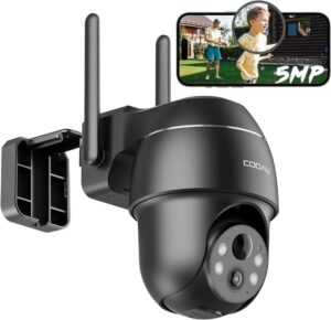 5MP COOAU Überwachungskamera Aussen Akku Outdoor Kabellos WLAN Nachtsicht H.265