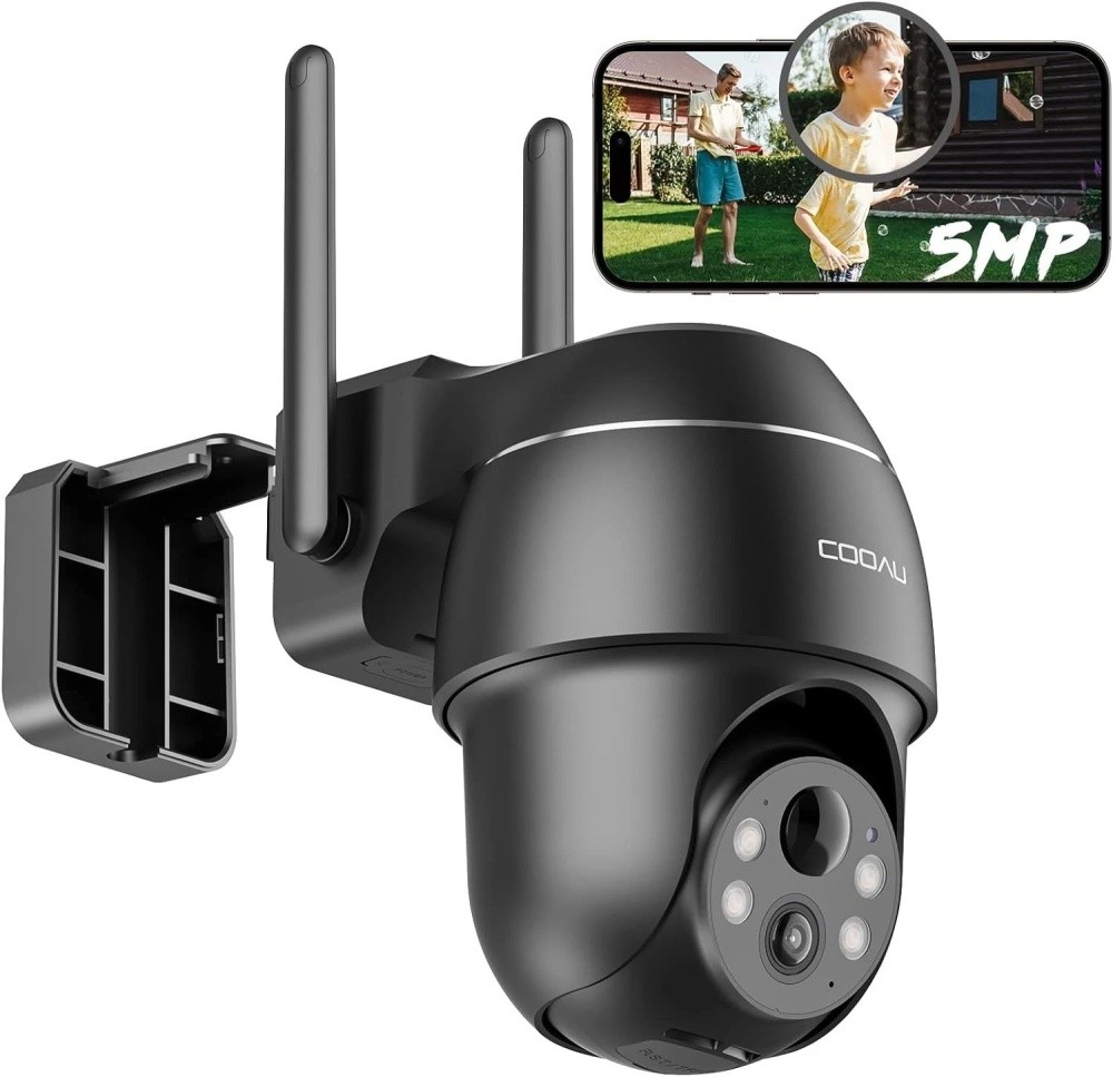 5MP COOAU Überwachungskamera Aussen Akku Outdoor Kabellos WLAN Nachtsicht H.265