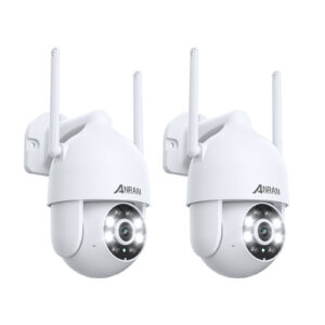 ANRAN 2K/3MP Funk Außen Überwachungskamera 360° PTZ WLAN IR Nachtsicht Heim IP65